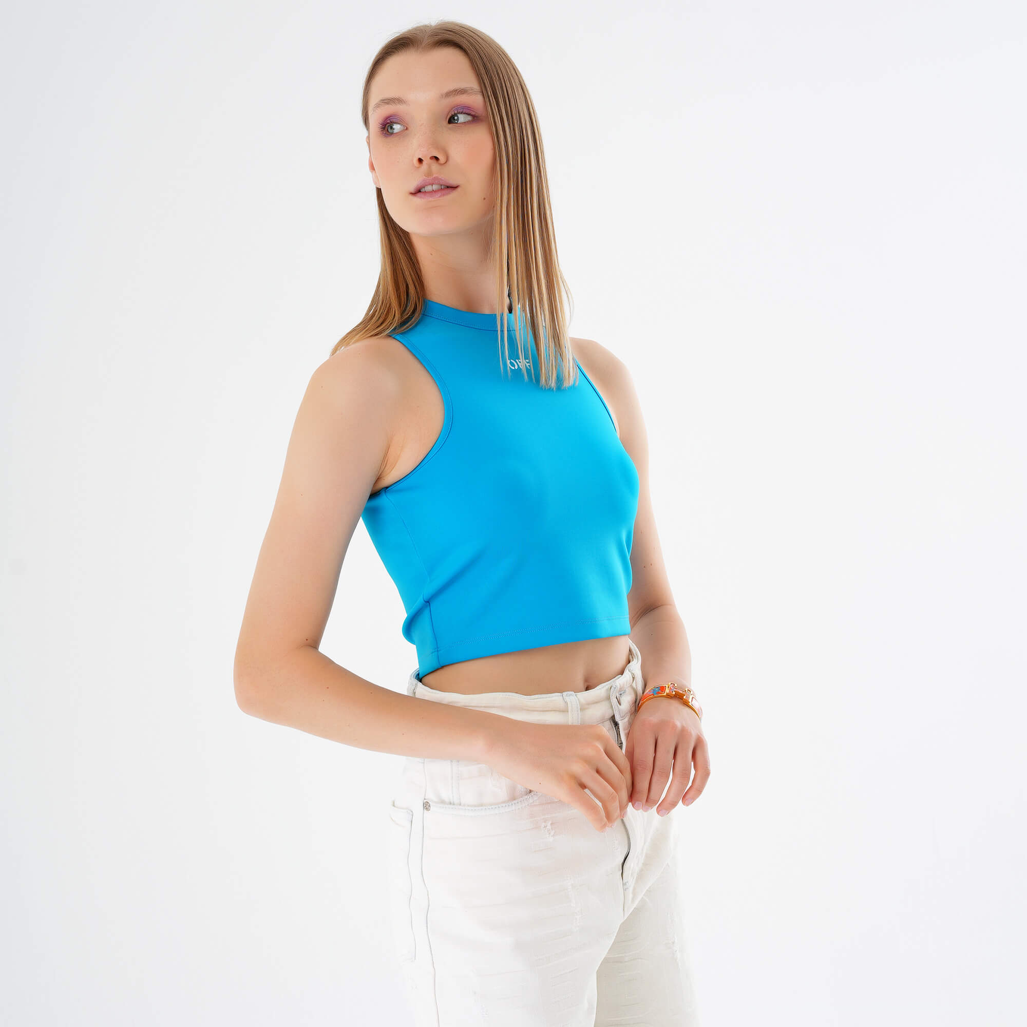 Off White - Blue Cropped Top IT44